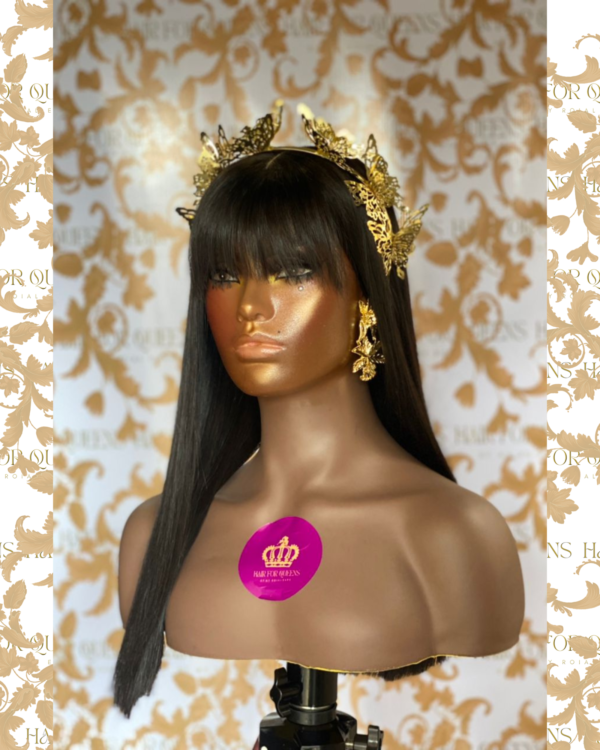 QUEEN SHASHA- 18inches bone straight fringe wig - Image 3