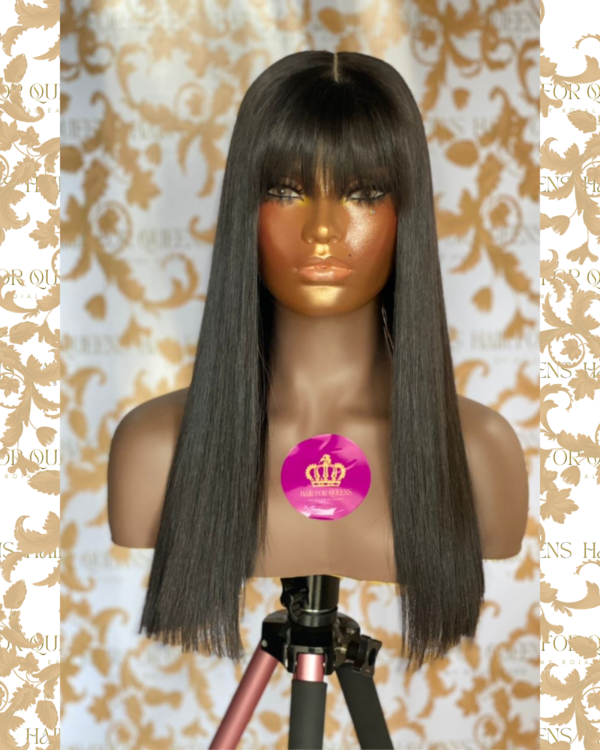 QUEEN SHASHA- 18inches bone straight fringe wig - Image 4