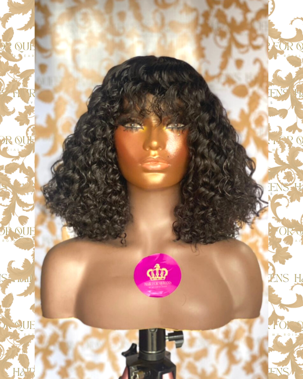 QUEEN Jennifer- 12 inches deep waves fringe wig unit