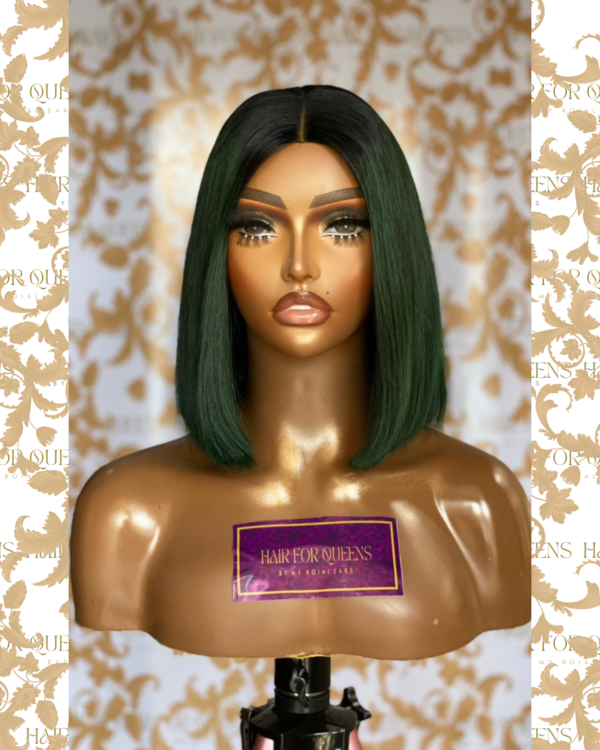 QUEEN Melody -10 inches green bob wig unit