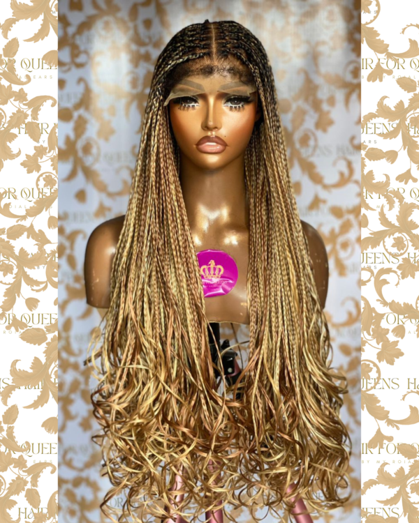 Queen Bintu- 6x6 multi coloured braided wig - Image 3