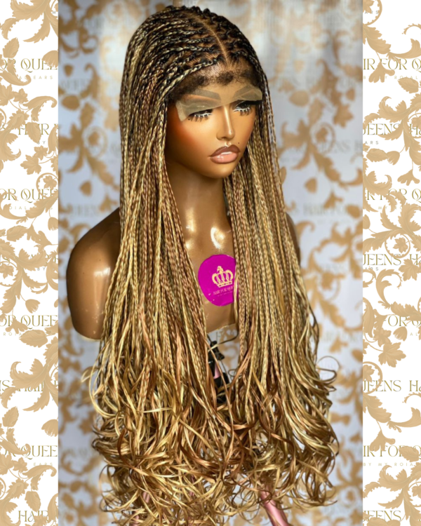 Queen Bintu- 6x6 multi coloured braided wig - Image 2