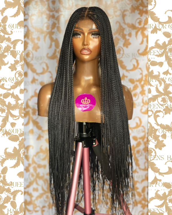 Queen Mimi-black bone straight 3x 6 braided wig unit - Image 2