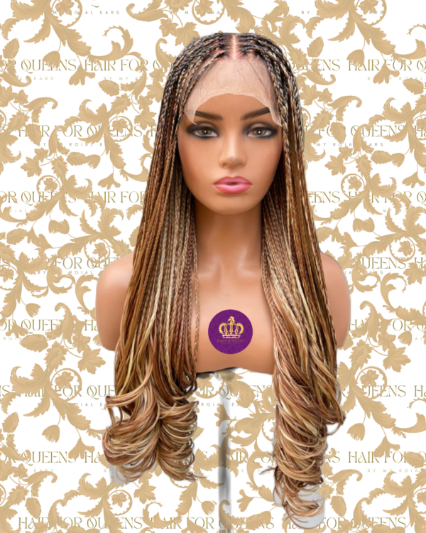 Queen Yandy - french curls human hair closure lace braided wigs - Image 2