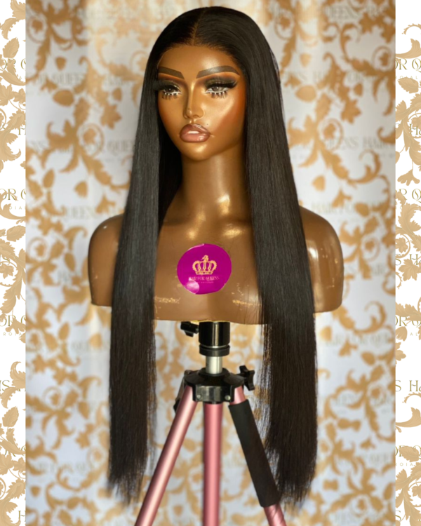 QUEEN Charisma-raw 26 inches luxury hd 5x5 bone straight wig unit