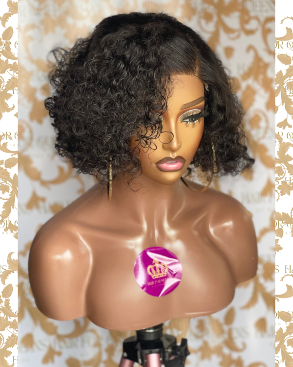 Queen Matha- 8inches 5x5 pixie curly wig unit