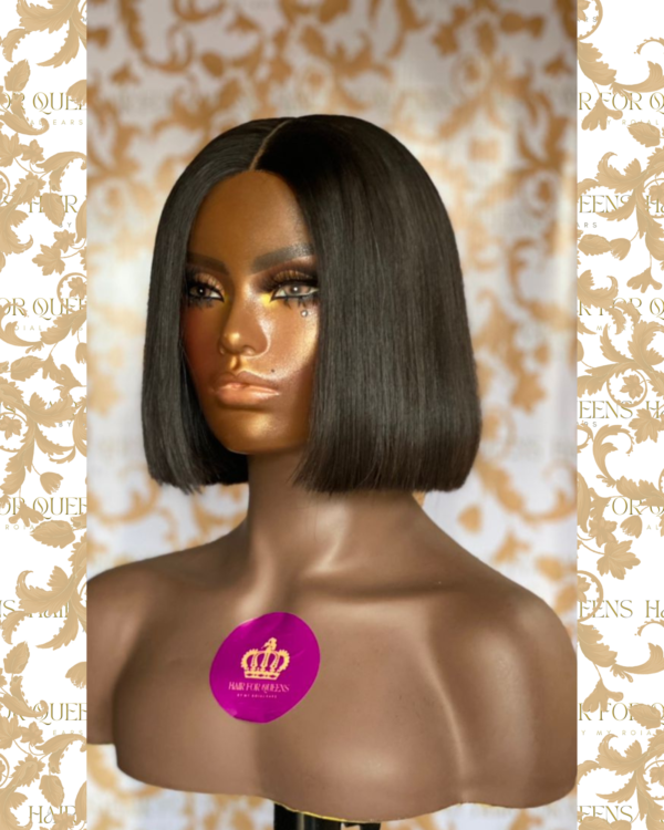 QUEEN Emma-8 inches black luxury bone straight bob wig unit - Image 3