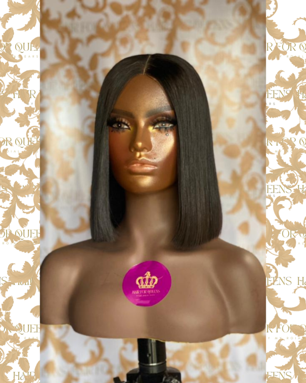 QUEEN Emma-12 inches black luxury bone straight bob wig unit - Image 3