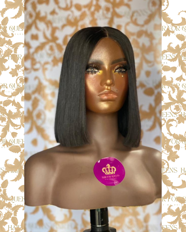 QUEEN Emma-12 inches black luxury bone straight bob wig unit - Image 2