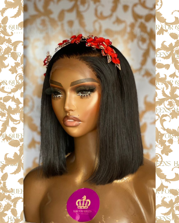 QUEEN Danina -10 inches 5x5 bone straight bob wig unit - Image 4